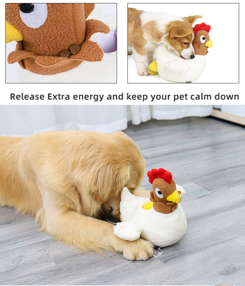 Hen-Shaped Dog Chew Toy | Plush Interactive Play for Intelligent Training