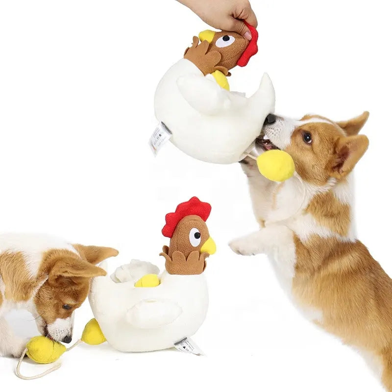 Hen-Shaped Dog Chew Toy | Plush Interactive Play for Intelligent Training