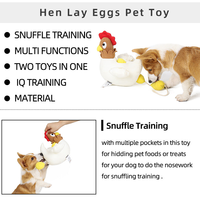 Hen-Shaped Dog Chew Toy | Plush Interactive Play for Intelligent Training