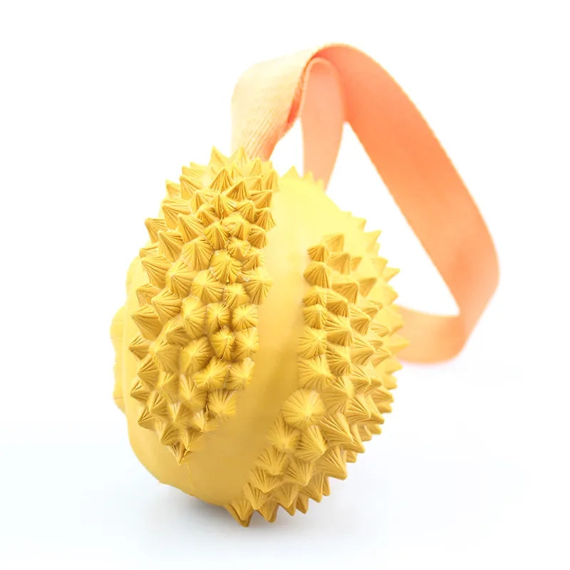 Durian shapes pet dog puzzle soft rubber ball chew toy