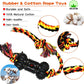 COOPET Rope Dog Chew Toys 6 Pack, Cotton Rope Rubber Dog Toys, Indestructible, Puppy Teething Toy