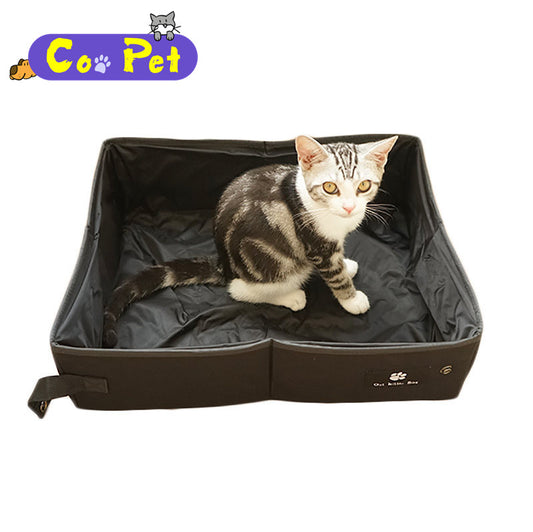 Coopetcn Travel Cat Litter Box with Lid Cat 45cm*35cm*12.5cm Travel Products