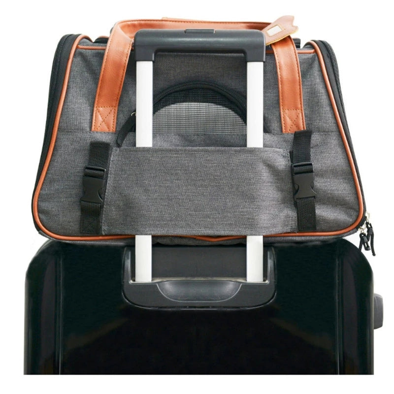 Coopetcn Dog Carrier Travel Car Seat Pet Carriers 43*25*28cm Portable Backpack Breathable Cat Cage