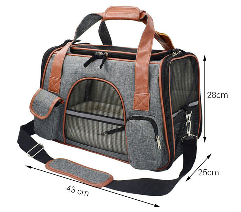 Coopetcn Dog Carrier Travel Car Seat Pet Carriers 43*25*28cm Portable Backpack Breathable Cat Cage