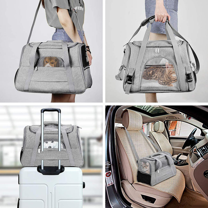 Coopetcn Airline Approved Shoulder Strap Collapsible Soft Sided Pet Travel Carrier Bag Kennel for Dog