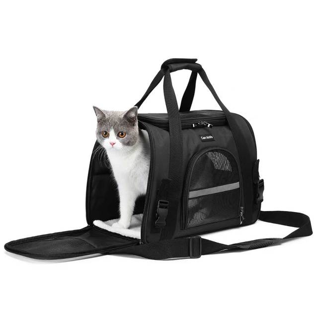 Coopetcn Cat Carrier Soft Dog Carrier 17*10*11inch Foldable  Portable Bag Pet Travel Products