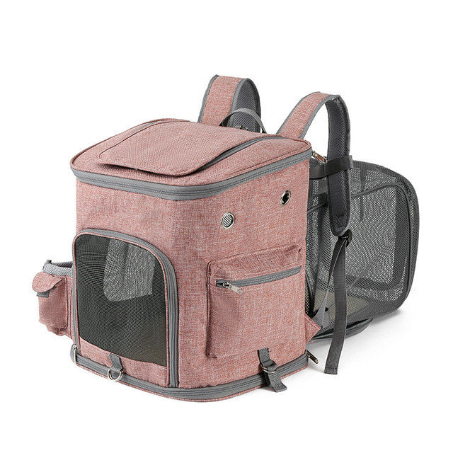 Coopetcn Pet Backpack Oxford Expandable Pet Bag 43*40*31cm Cat Bag