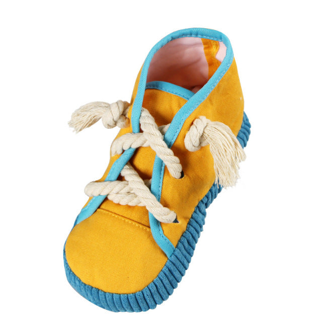 Coopetcn Bite Resistant Shoes Pet Toy Squeak Bite-resistant Clean Teeth Toy Dog Toy