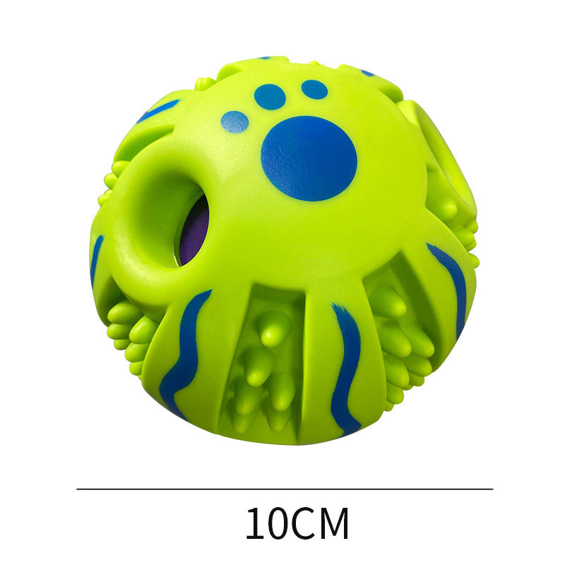 Squeaky Pet Toy Grinding Tooth 14cm Rubber Dog Toy Balls