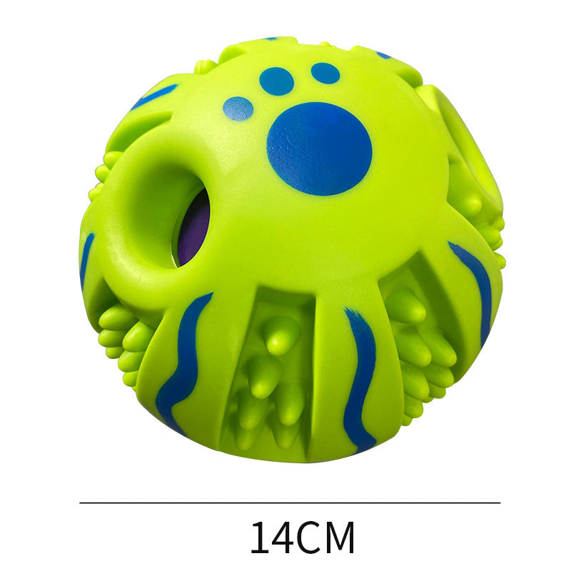 Squeaky Pet Toy Grinding Tooth 14cm Rubber Dog Toy Balls