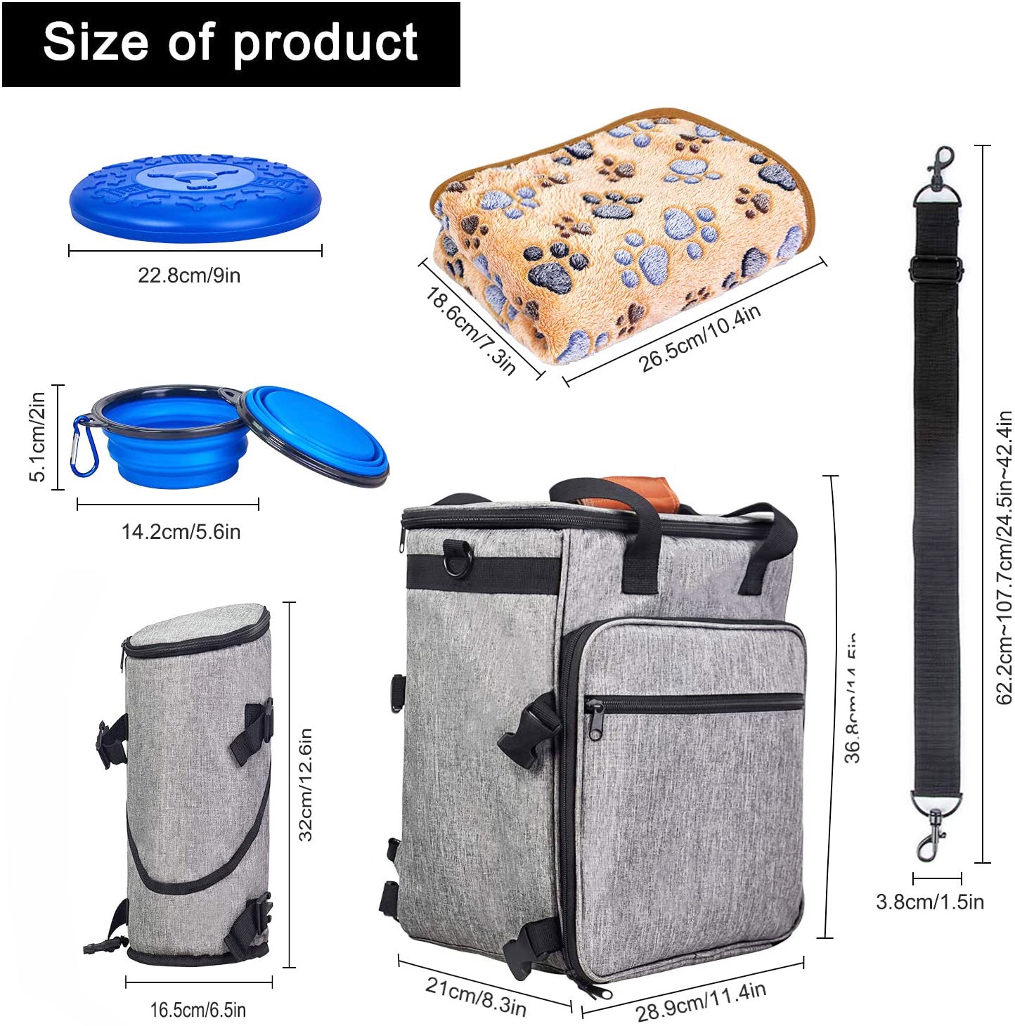 Coopetcn Dog Bag Organizer Airplane Approved Pet Carrier Backpack 21*29*37cm Pet Travel Bag